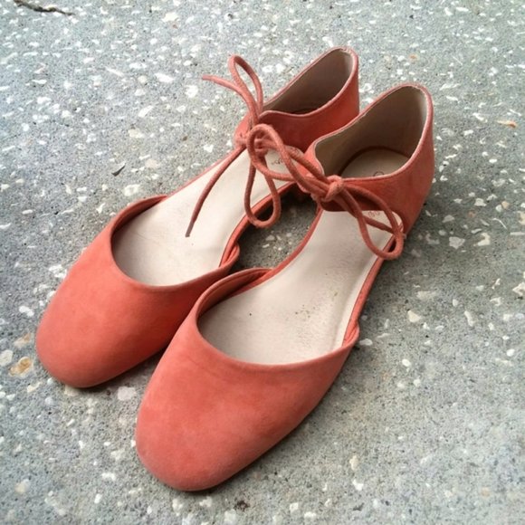 Seychelles Shoes - SEYCHELLES Peach Prospect Suede Ballet Flats